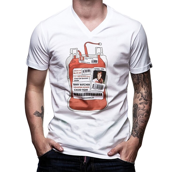 Picture of COPA Football - Butcher Blood Bag V-Neck T-Shirt - White