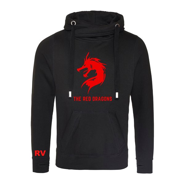 Picture of Rugby Vintage - Wales Cross Neck Hoodie - Black