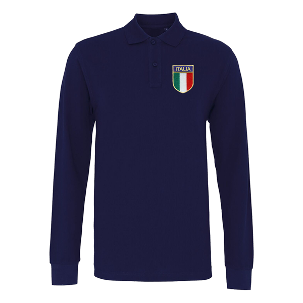 Picture of Rugby Vintage - Italy Retro Rugby Shirt - Navy