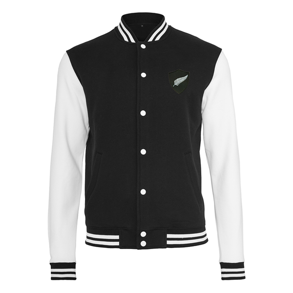 Picture of Rugby Vintage - New Zealand Sweat College Jacket - Black/ White