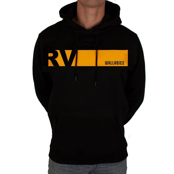 Picture of Rugby Vintage - Australia Colour Banner Hooded Sweater - Black/Yellow