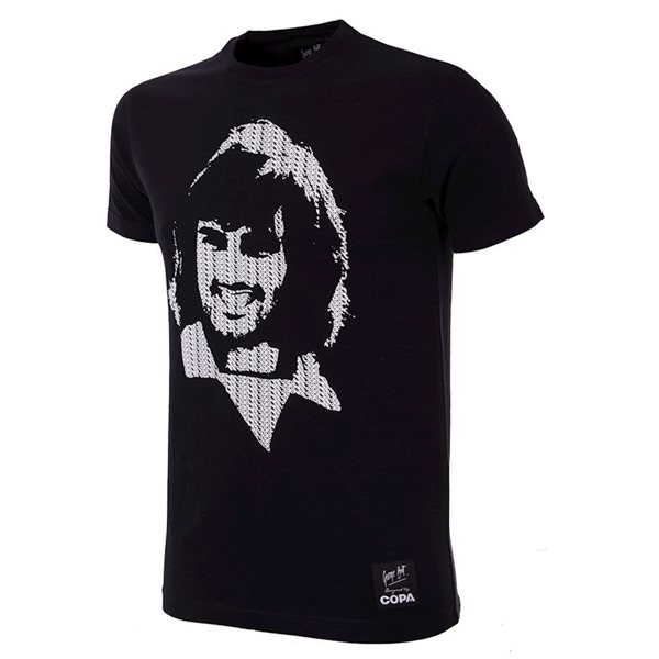 Picture of COPA Football - George Best Repeat Logo T-Shirt - Black