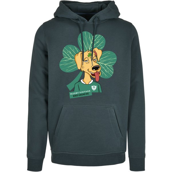 Rugby Vintage - Ireland 'Bored' Ground Dog Hoodie - Bottle Green