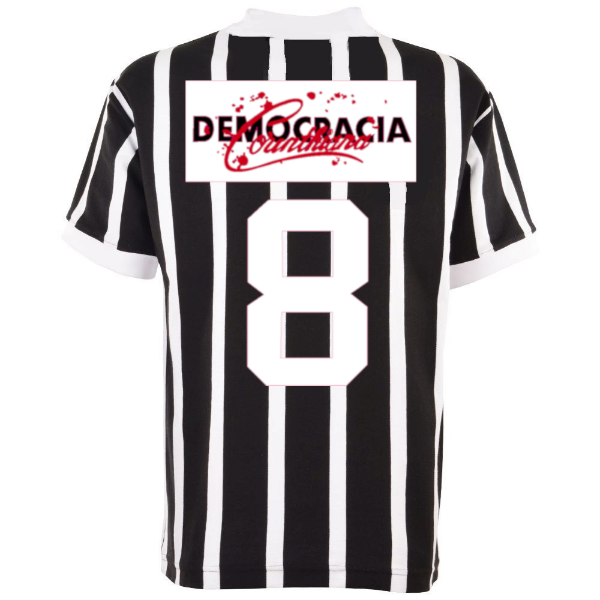 Corinthians Democracia Corinthiana Retro Football Shirt + Number 8 (Socrates) 