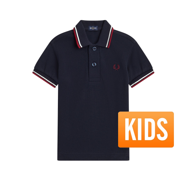 Fred Perry - My First Fred Perry Shirt - Navy/ Snow White/ Burnt Red - Baby