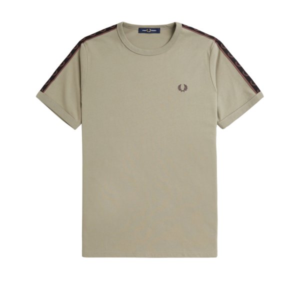 Fred Perry - Contrast Tape Ringer T-Shirt - Warm Grey