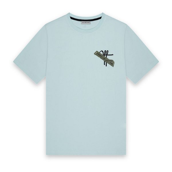 Off The Pitch - Tape Off Slim Fit T-Shirt - Pastel Blue