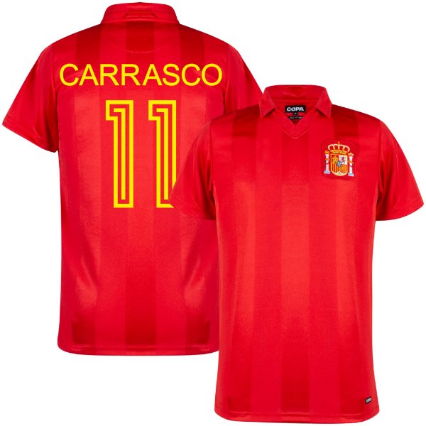 Spain Retro Football Shirt 1984 + Number 11 (Carrasco)