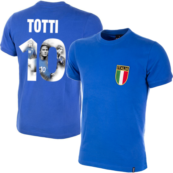 Italy Retro Football Shirt 1970's + Totti 10 (Photo Style)